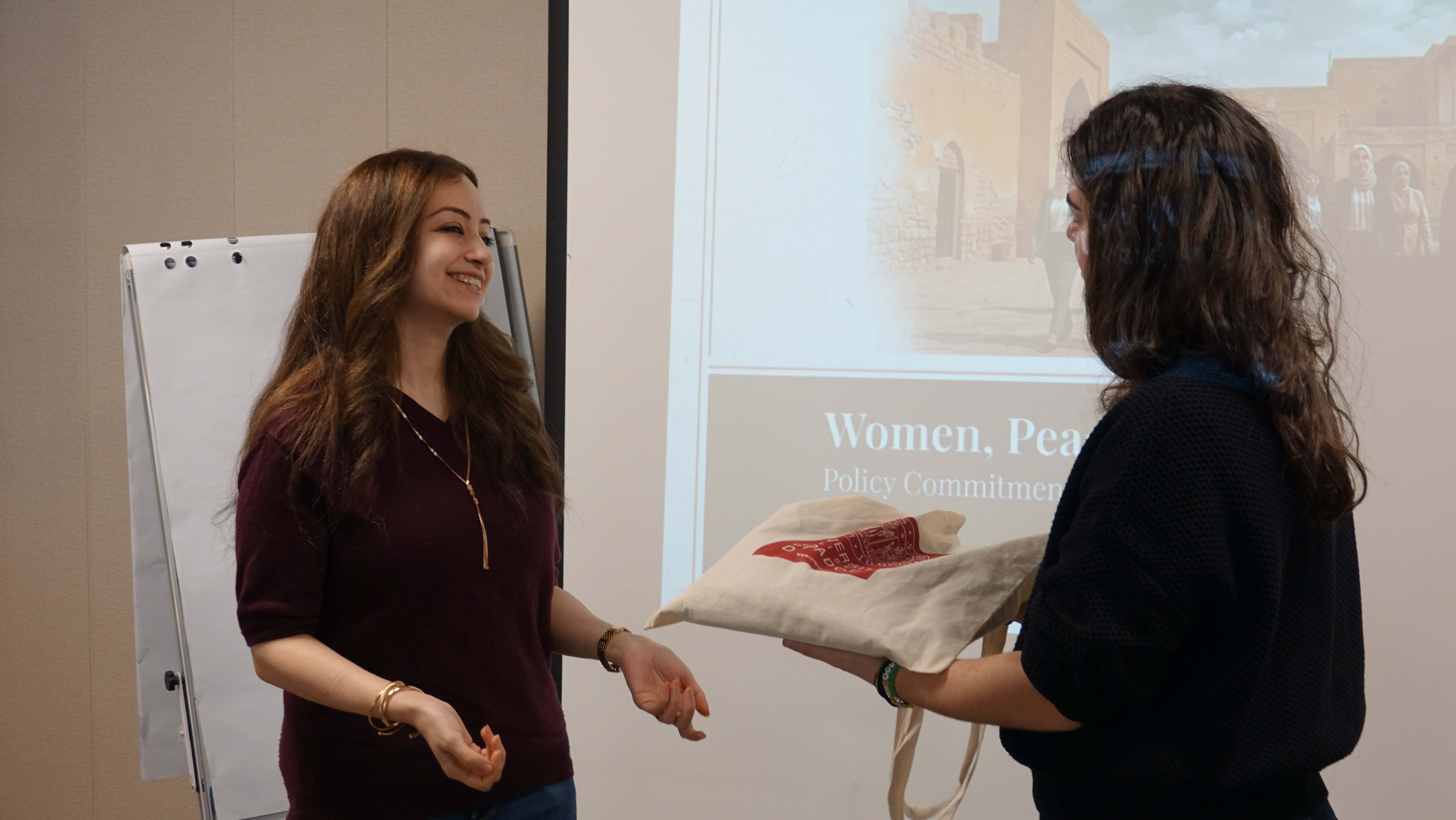 Meeting with Reem Ghassan, Peace and Freedom Organization (PFO)