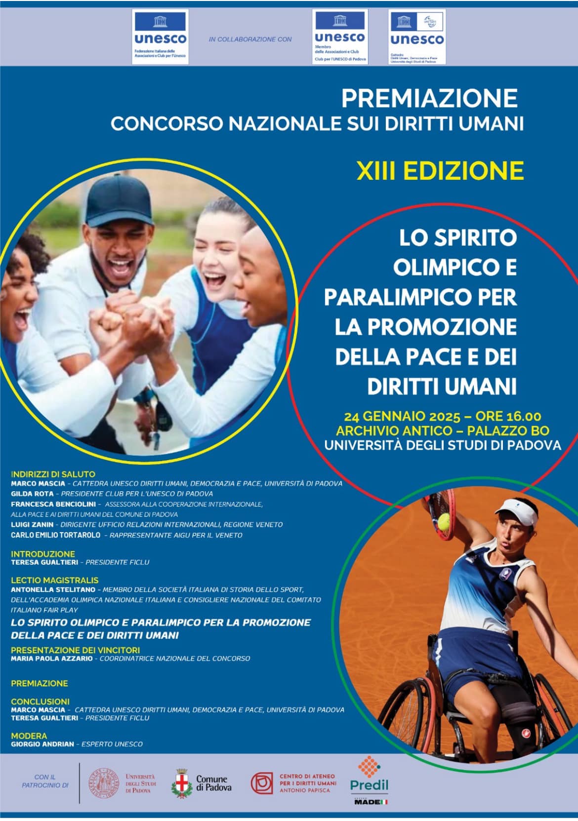 Locandina Premiazione Concorso Nazionale sui Diritti Umani XIII Edizione