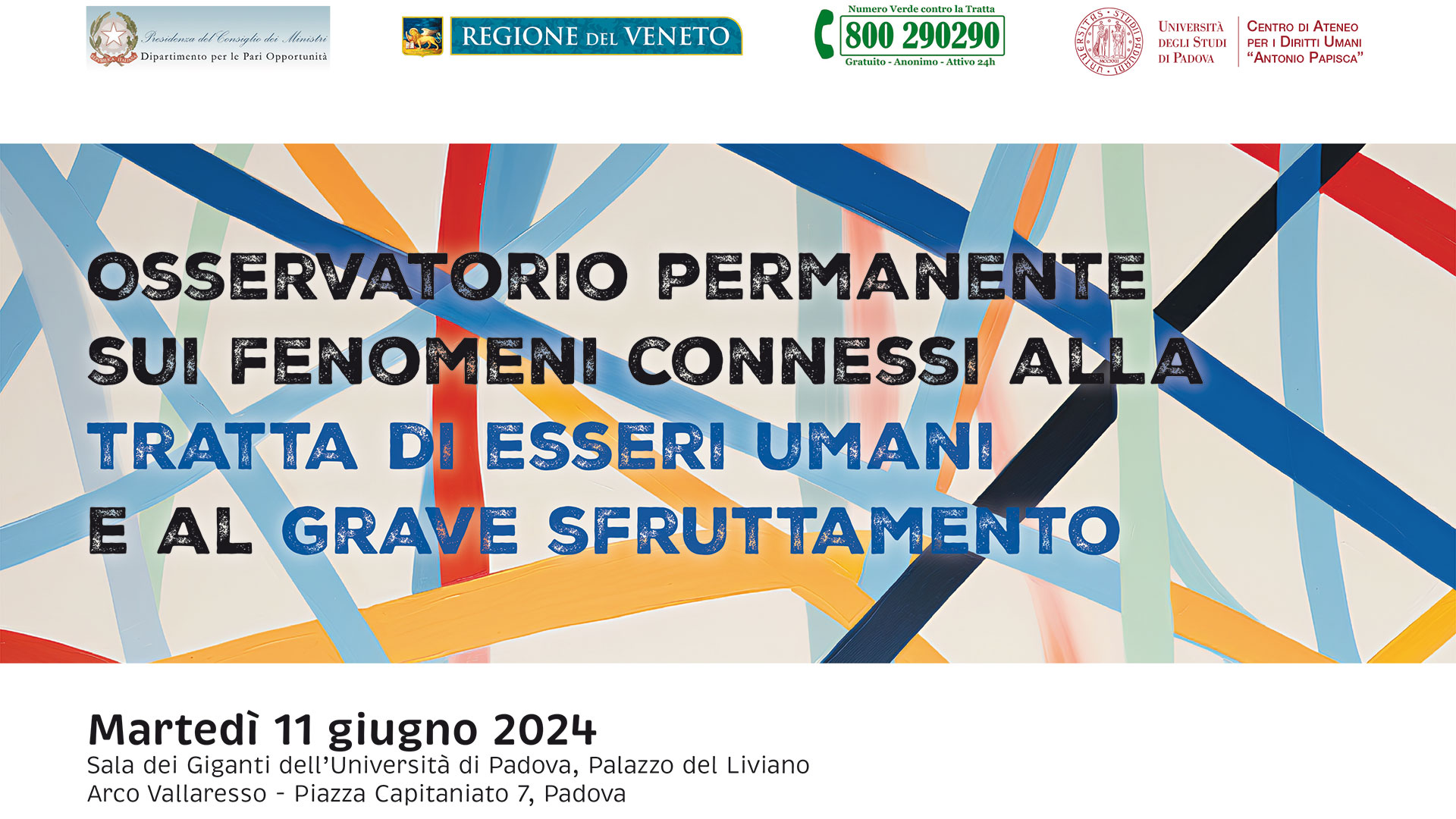 Università di Padova, Osservatorio permanente sui fenomeni connessi alla tratta di esseri umani e al grave sfruttamento, 11 giugno 2024