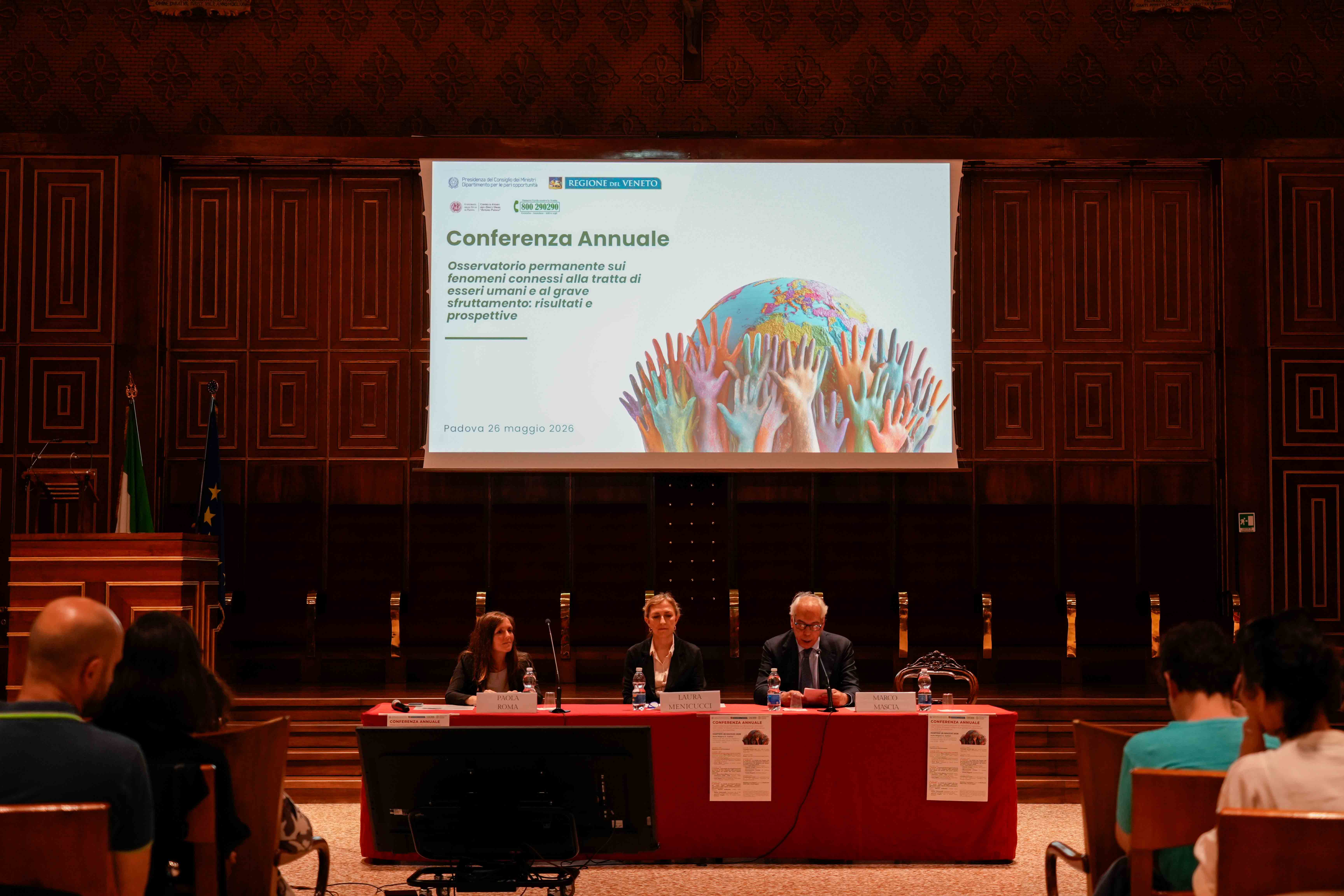 Osservatorio permanente sui fenomeni connessi alla tratta di esseri umani e al grave sfruttamento, Conferenza annuale, Universit&agrave; di Padova, marted&igrave; 26 maggio 2026
