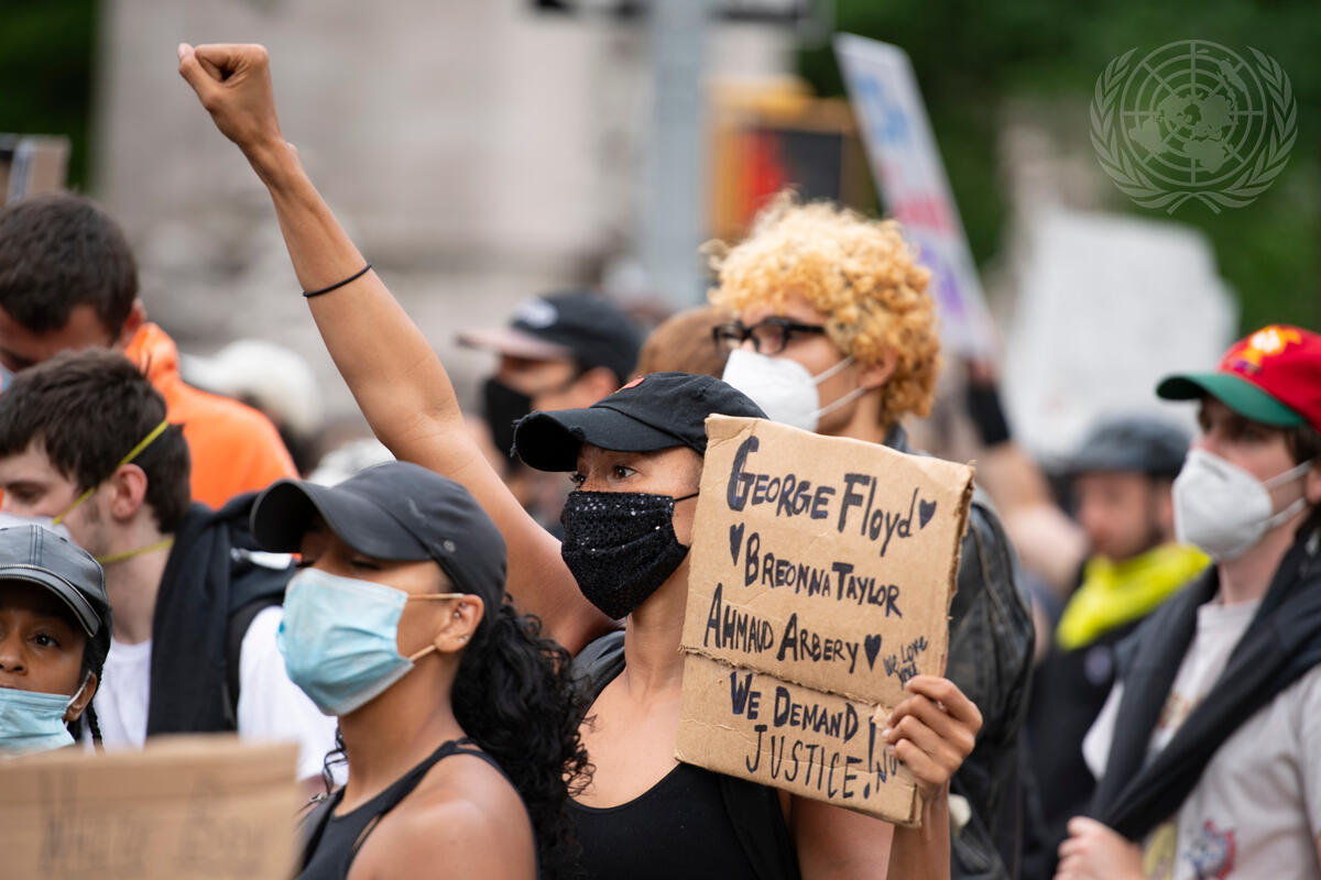 Protests are under way in New York City against racism and police violence after the death of George Floyd.
Protests first erupted on 25 May, after video footage went viral on social media of a white police officer in the city of Minneapolis, United States, kneeling on the neck of African American George Floyd, for more than eight minutes, causing his death while in police custody. His death set off a nationwide outcry over racial inequality and police brutality, that have inspired protests in solidarity and against racism all over the world.