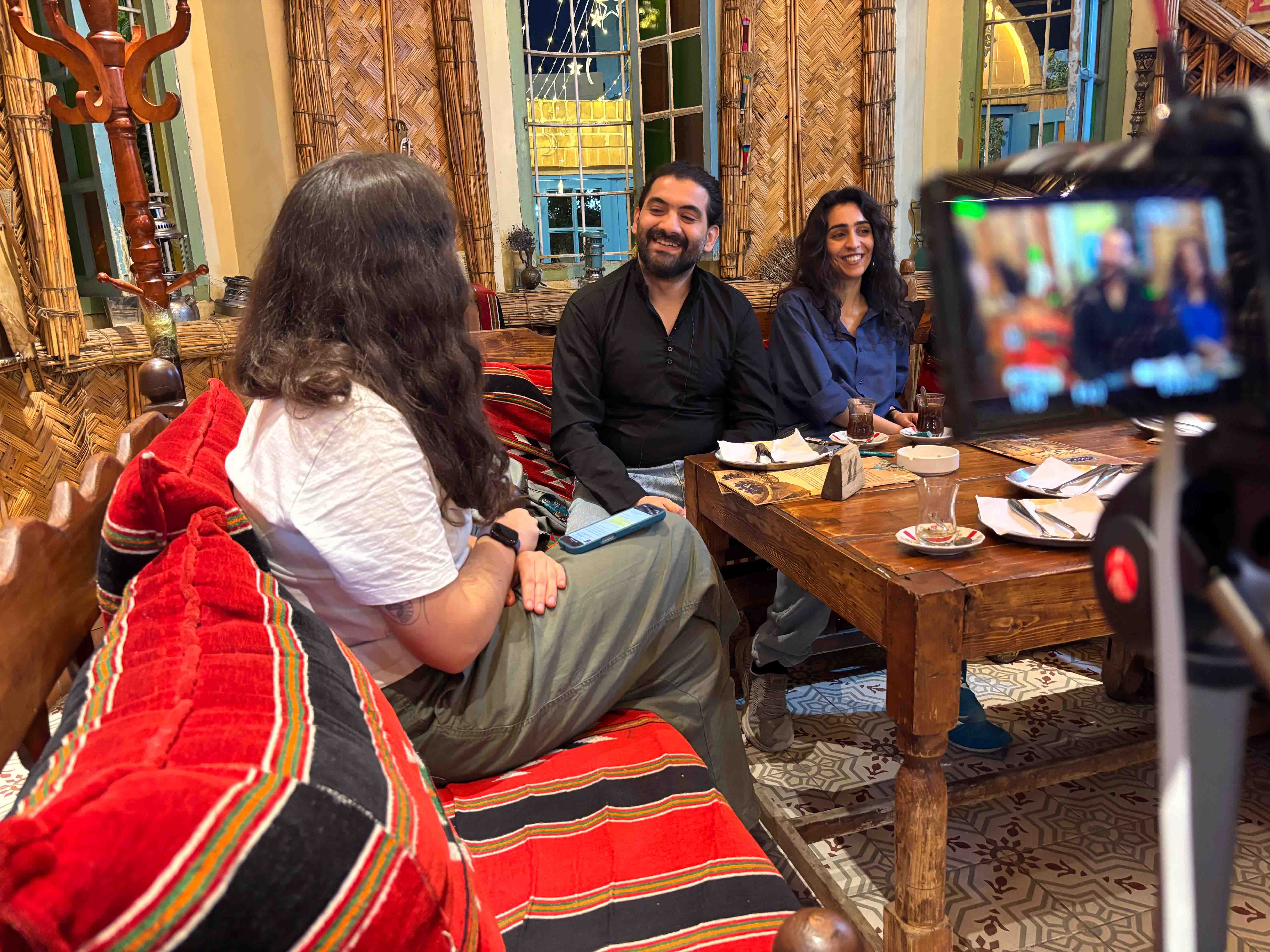 Elaf (singer) and Alaa (musician) members of the local band, Akitu