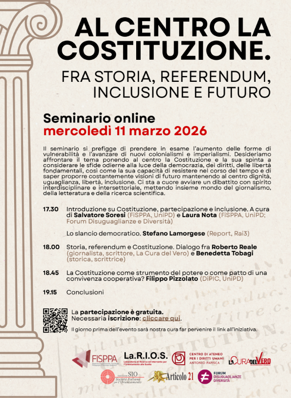 Al centro la Costituzione. Fra storia, referendum, inclusione e futuro