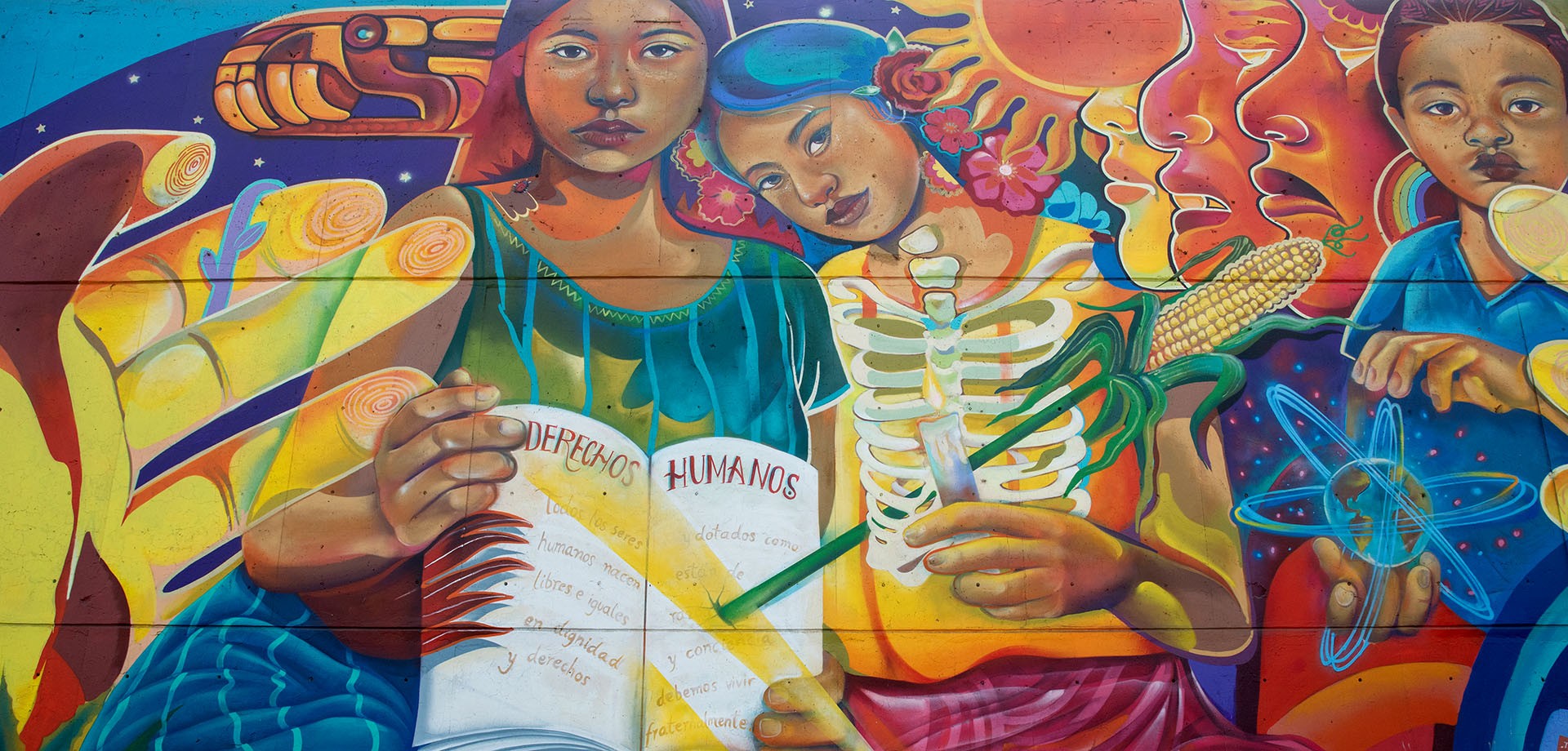 Mural &ldquo;All rights, all people&rdquo;, Eva Jim&eacute;nez Bracamontes, Central de Abastos market, Mexico City.