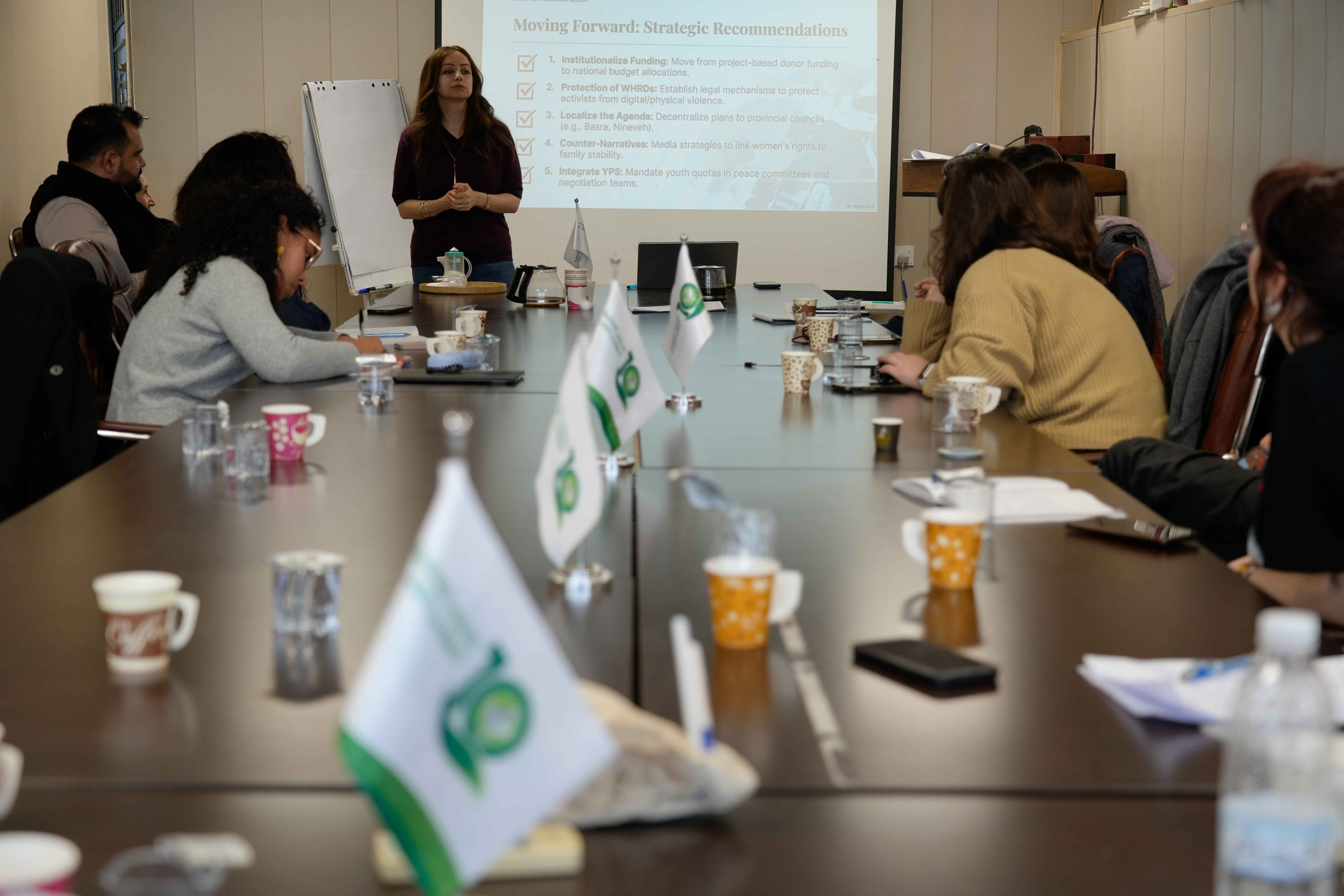 Meeting with Reem Ghassan, Peace and Freedom Organization (PFO)