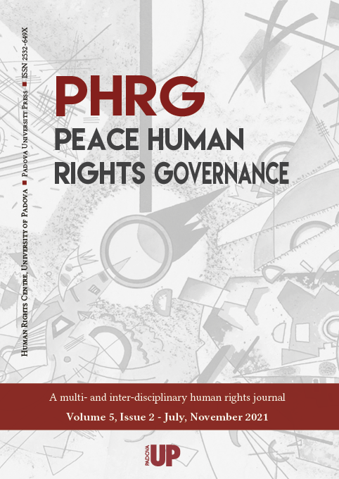 Peace Human Rights Governance (VOL. 5, NO. 2 July-November, 2021)