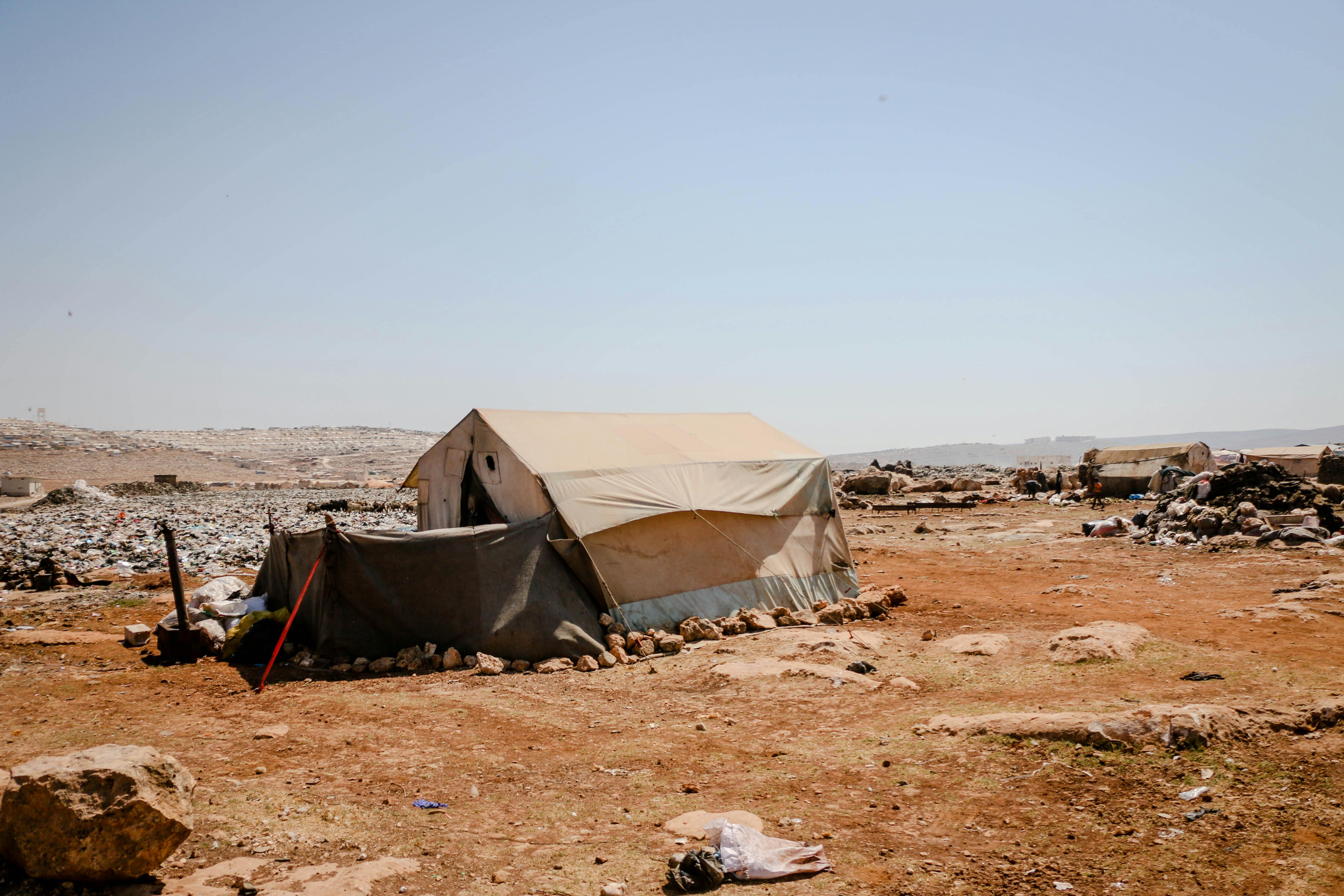 Tenda in un campo di rifugiati