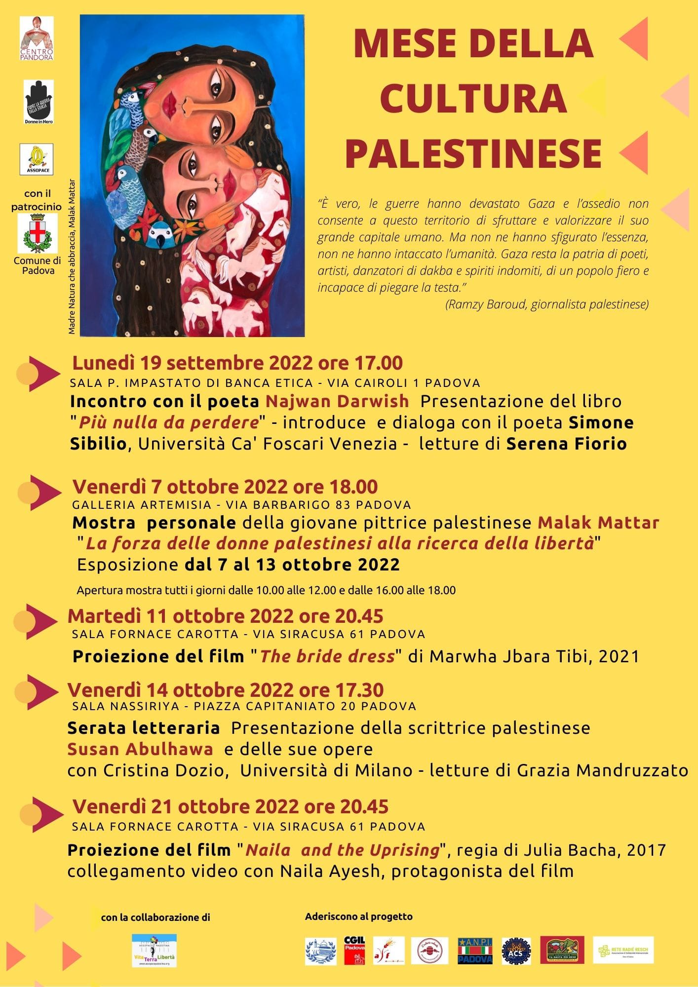 Mese della cultura palestinese, Padova, 2022.