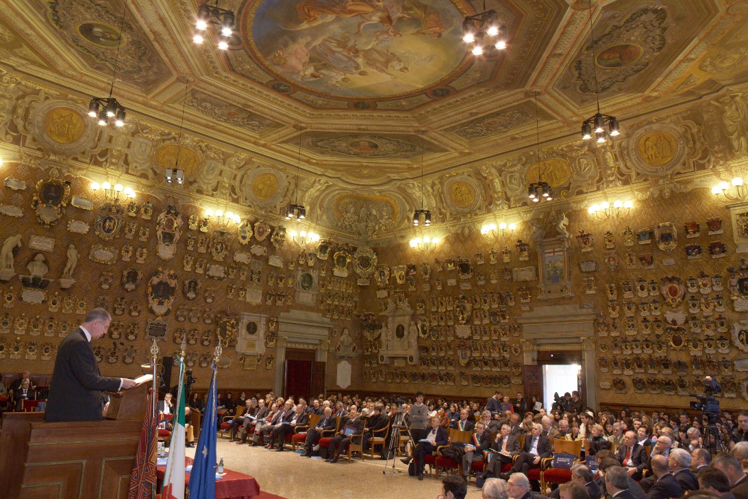 Gianni Magazzeni, Alto Commissariato per i diritti umani delle Nazioni Unite, durante il suo intervento in Aula Magna dell'Università di Padova, in occasione della Giornata internazionale dei diritti umani, 10 dicembre 2007.