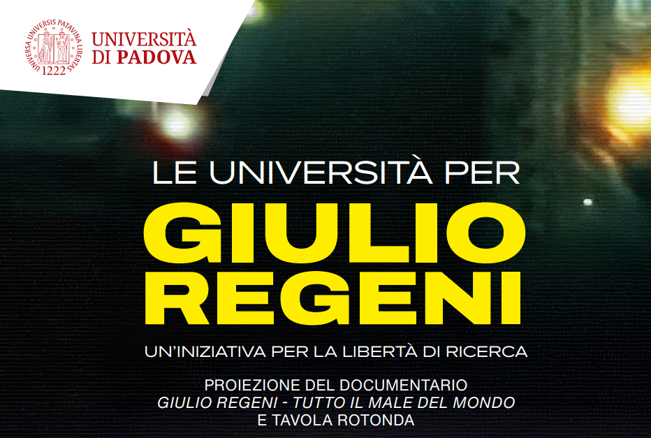 Le Universit&agrave; per Giulio regeni, Universit&agrave; di Padova, 7 maggio 2026