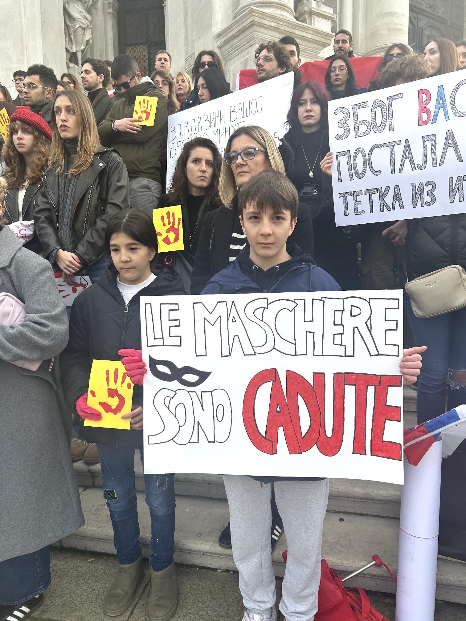 Serbian protest in Venice, February 22, 2025