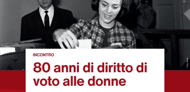 Locandina incontro 80 anni di diritto di voto alle donne - SPGI