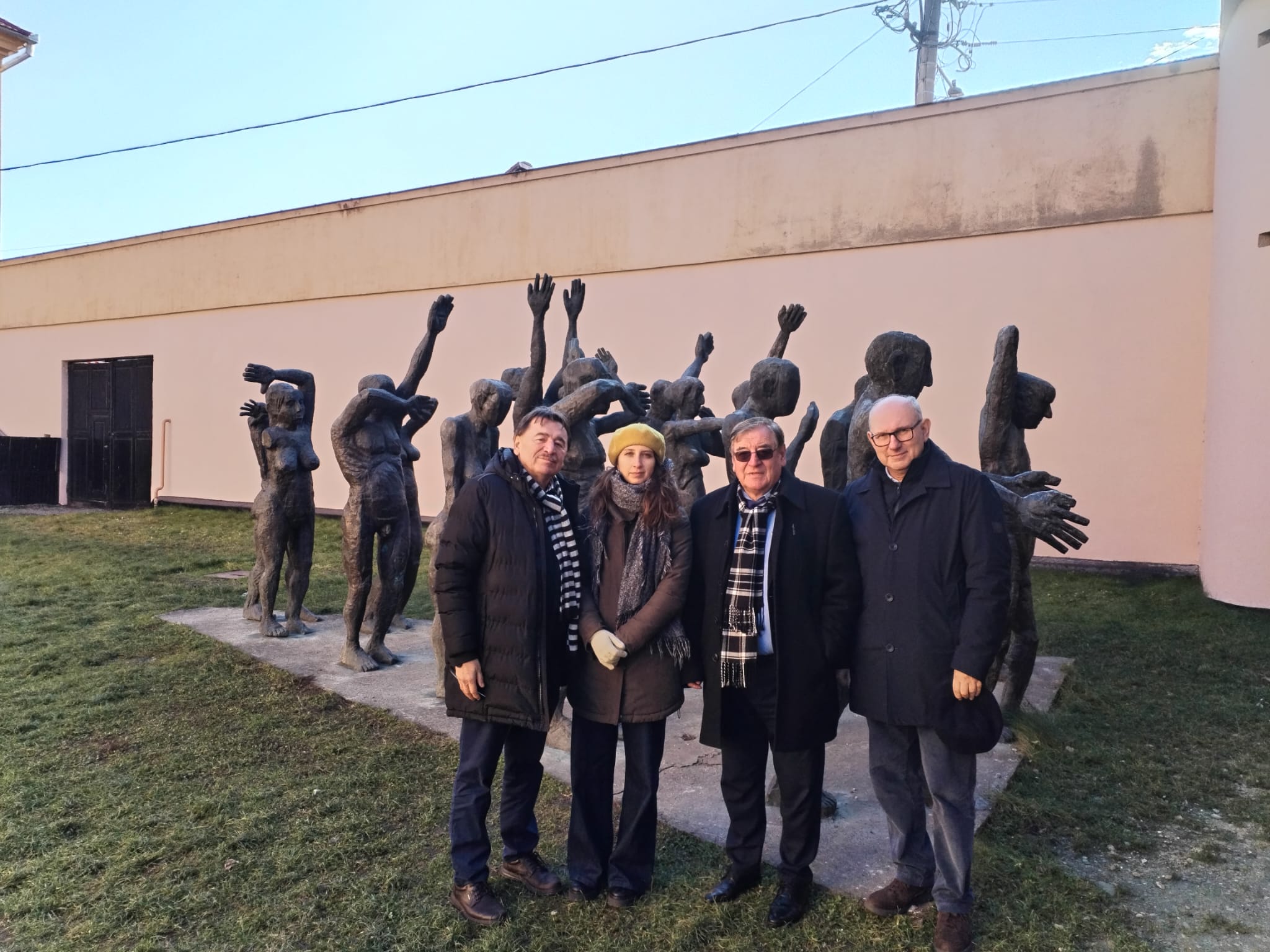 Memorial to the Victims of Communism and to the Resistance. From left to right: Petru Dunca, Carlotta Rossato, Mihai Barlea Gheorghe, Paolo De Stefani