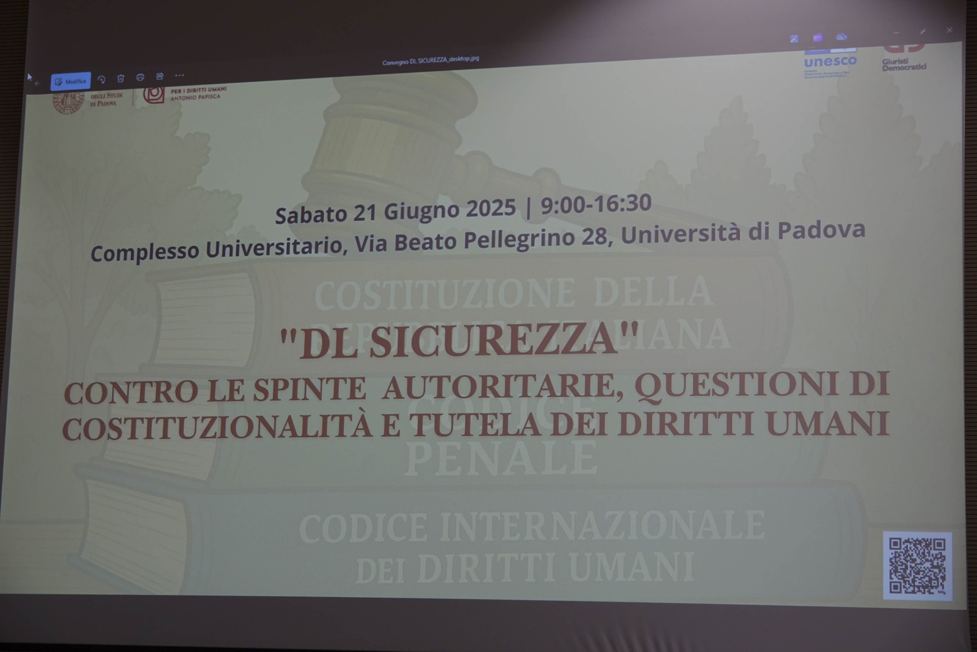 "DL Sicurezza": contro le spinte autoritarie, questioni di costituzionalità e tutela dei diritti umani, Università di Padova, 21 giugno 2025