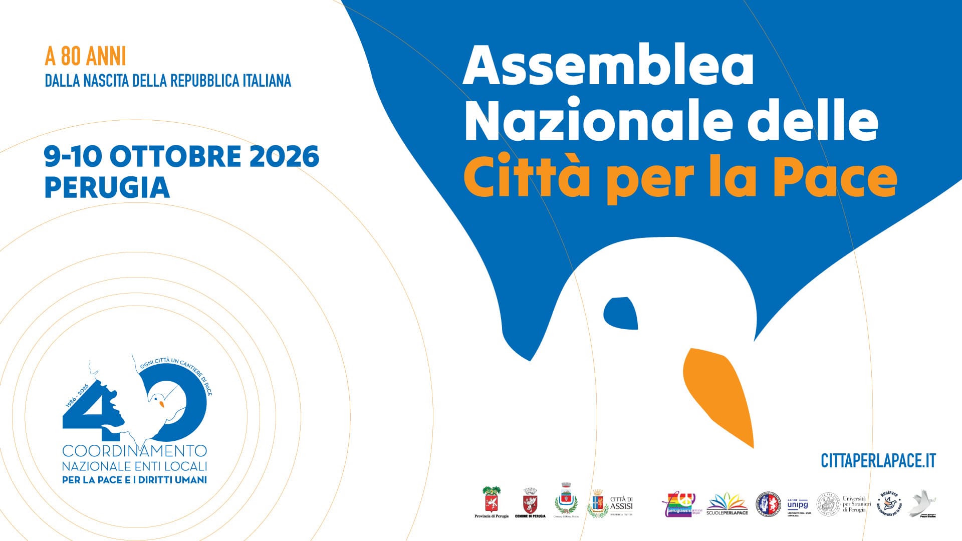 Assemblea Nazionale delle Citt&agrave; per la Pace 
Perugia, 9-10 ottobre 2026