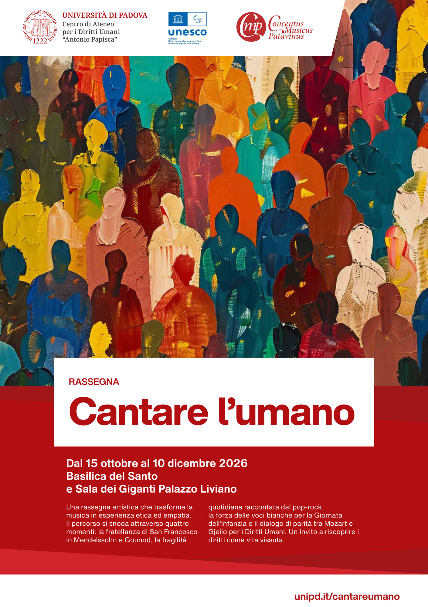 Cantare l'Umano, Padova, 15 ottobre - 10 dicembre 2026, poster