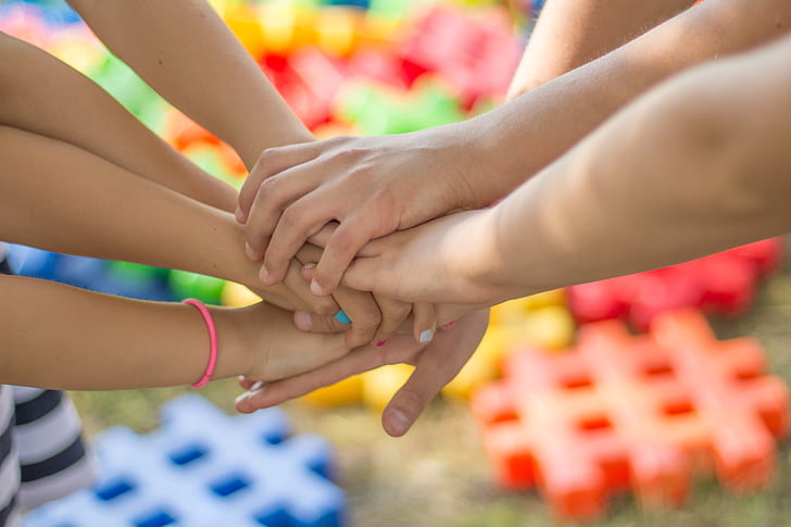 Children holding hands