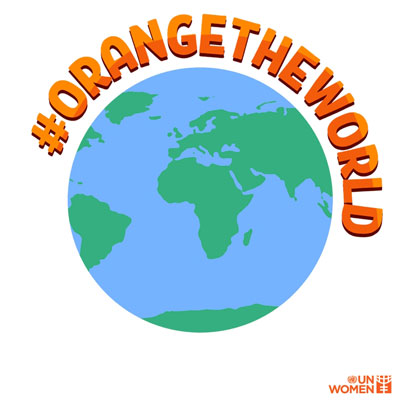 Orange the world globe