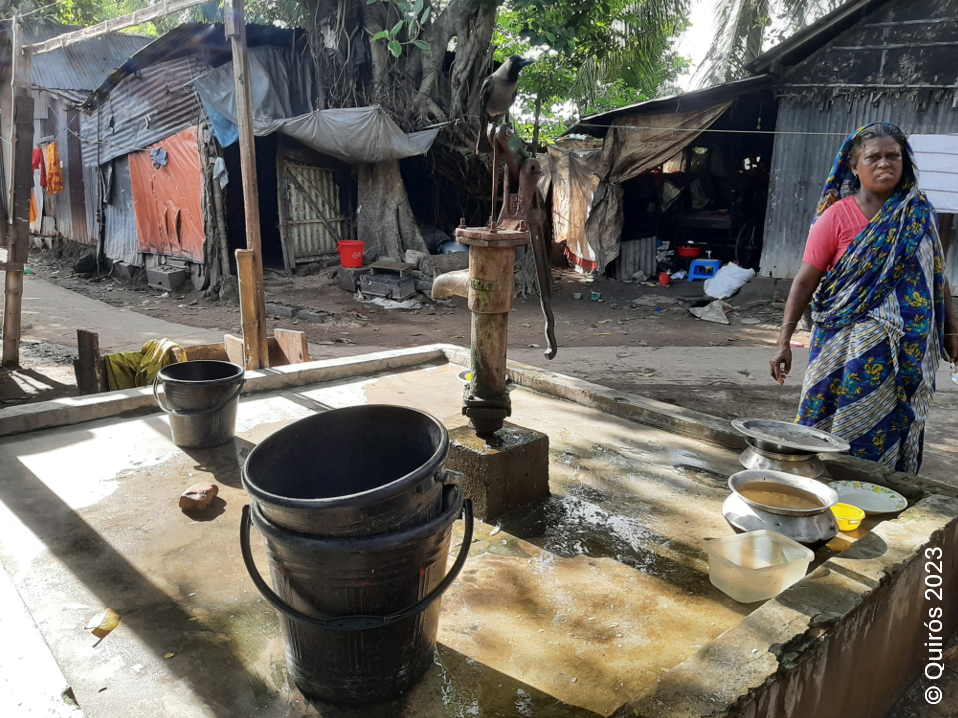 Tin sheds are the most common housing climate migrants end up living in when settling in Khulna.