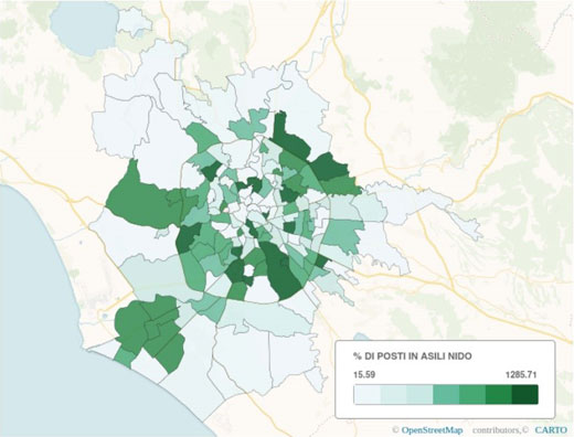 The availability of daycare services in Rome